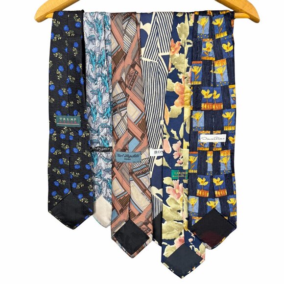 Vintage Silk Ties Bold Print Neckties, Retro Menswear Gift, Wedding Guest - Picture 4 of 5